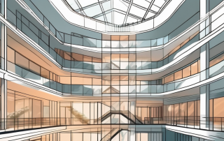 An architectural structure showcasing a typical atrium