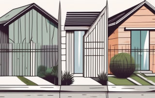 Two neighboring houses with a visible gap between them