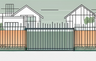 A residential property line with a fence being installed right on the boundary
