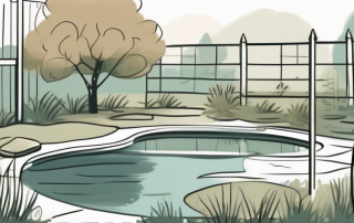 A picturesque plot of land with distinct features such as a small pond