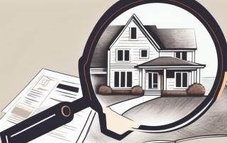 A house with a large magnifying glass hovering over it