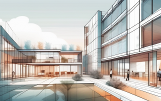 Various open-concept architectural designs