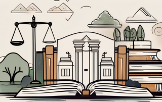 An open book with various symbols like a house