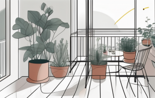 A balcony with clearly marked distance areas