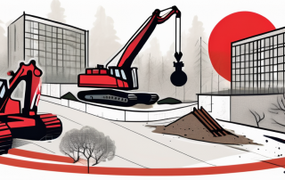 A construction site with a crane