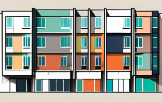 A building divided into different sections