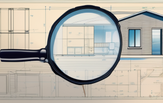 A german grundbuch (land register) with a magnifying glass focusing on a section indicating the square footage of a property