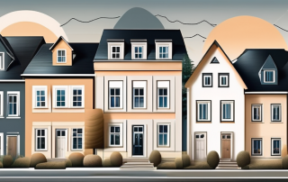 Various architectural styles of houses