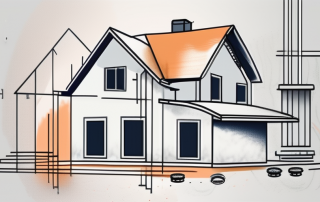 A home undergoing modernization with a few invoices and a credit symbol floating around it