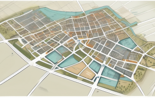 A detailed city map with highlighted areas and numbers