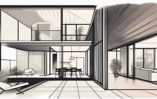 A modern house with a central atrium