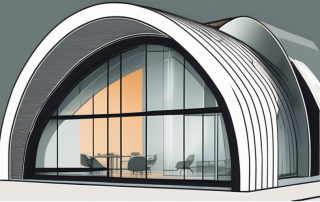 Two contrasting architectural structures representing open and closed construction designs