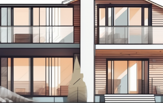 A semi-detached house under construction