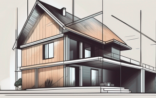 A piece of land with a house under construction