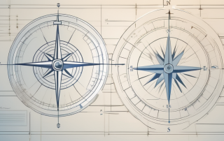 A blueprint featuring various divided sections