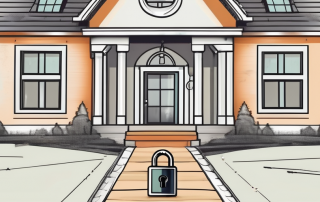 A house with a chain and padlock around it