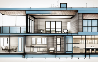 Various architectural blueprints showcasing different styles and methods of incorporating windows in a floor plan