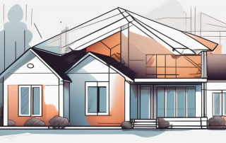 A house with price tags attached to various parts like the roof