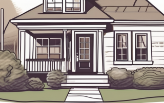 A house with a sold sign on the front lawn