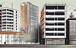 A german cityscape with various stages of construction in progress