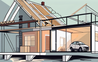 A house under construction with an extension being added