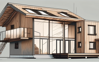 A wooden house under construction