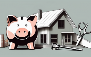 A house under construction with various tools around it