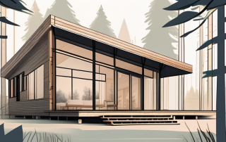 A wooden house under construction