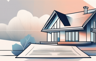 A house with a large contract document next to it