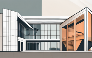 Two contrasting architectural structures