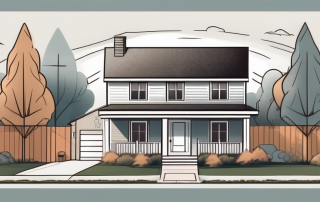 A house with a 'for sale' sign in the front yard