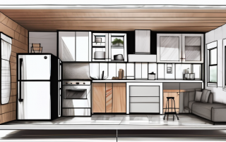 A tiny house with visible interior layout