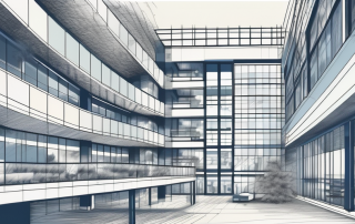 A detailed blueprint of an office building