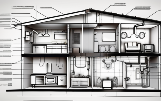 A blueprint of a house
