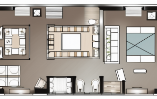 A detailed floor plan for a store or restaurant