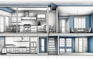 A detailed blueprint of a single-family house