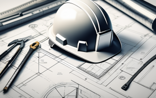 A detailed architectural blueprint with various symbols and measurements