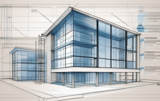 A blueprint of a building project with a strategic plan