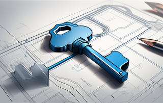 A detailed blueprint of a building project with a large
