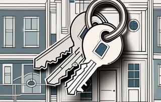 A key opening a house-shaped lock