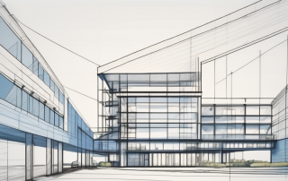 A blueprint of a construction project