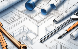 A blueprint with a key on top