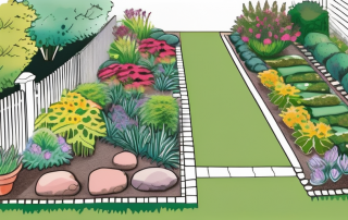 A vibrant and creatively designed garden showcasing seven different border planting ideas