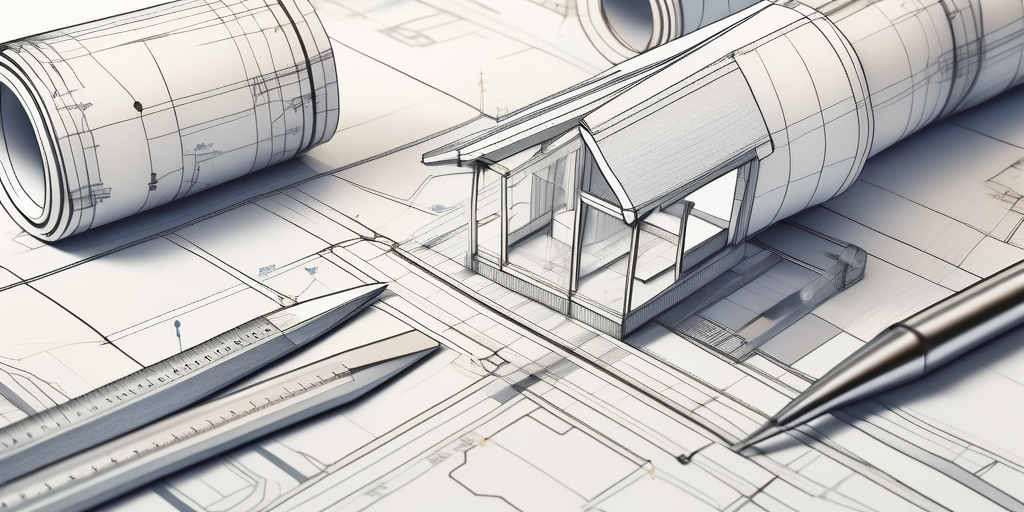 A detailed architectural blueprint of a building project