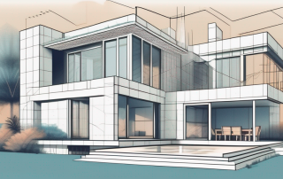 A construction blueprint with a dream house design