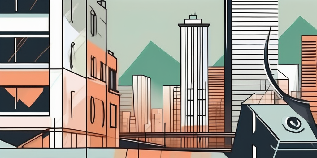 A city landscape with various zones like residential
