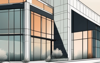 A well-designed building sitting on a property line