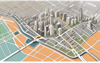 A city map with various zoning areas