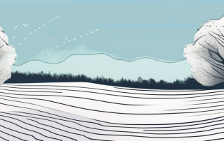 Friedliches, leeres Grundstueck mit sanften Erhebungen und Grenzmarkierungen, umgeben von Baeumen unter klarem blauem Himmel, ideal fuer zukuenftige Bauvorhaben.