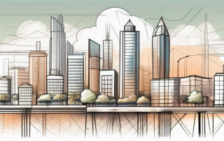 An urban landscape with various stages of development